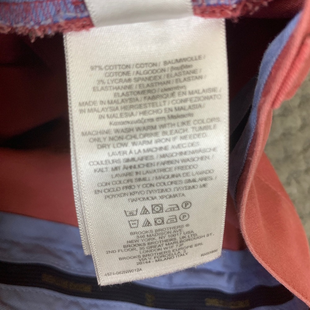 Brooks Brothers Advantage Chino Pants Mens 32x30 Salmon Pink Stretch Lightweight - Picture 6 of 10